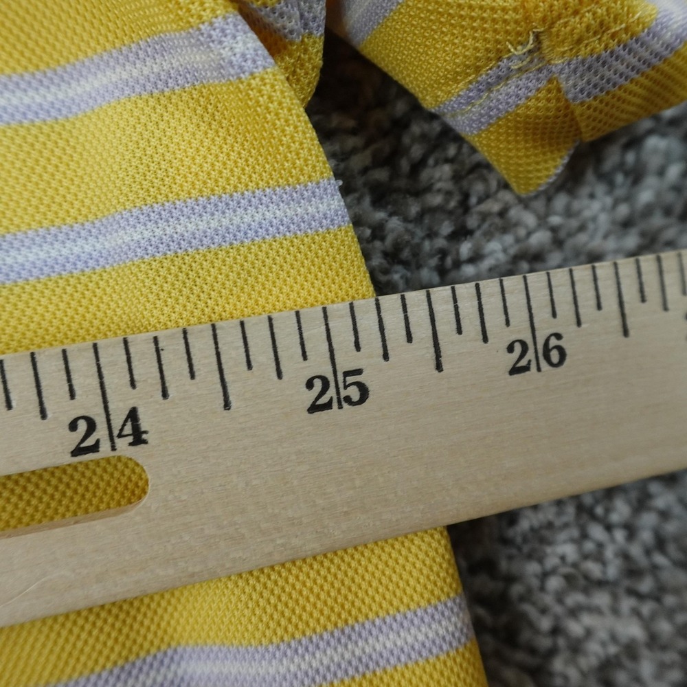Nike Polo Shirt Mens 2XL Yellow Stripe Dri Fit Golf Performance Preppy Athletic - Picture 6 of 10
